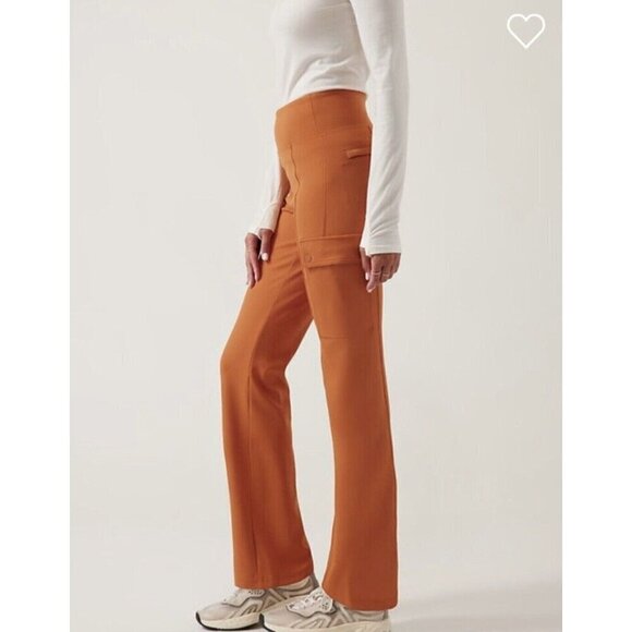 Athleta Pants - Athleta Delancey Straight Cargo Pant Size Large Foliage Orange